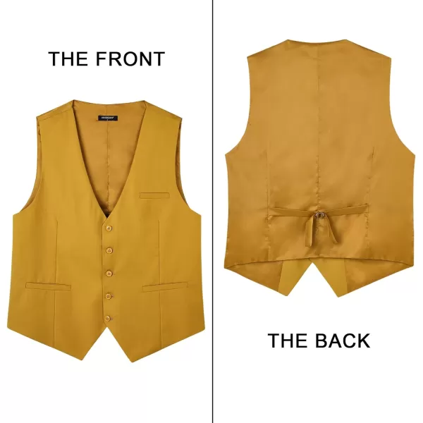 HISDERN Men's Suit Vest Business Formal Dress Waistcoat Vest with 3 Pockets for Suit or Tuxedo