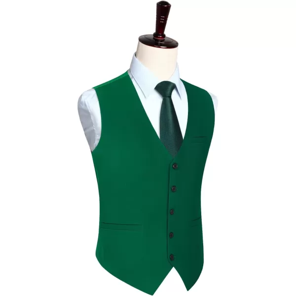 HISDERN Men's Suit Vest Business Formal Dress Waistcoat Vest with 3 Pockets for Suit or Tuxedo