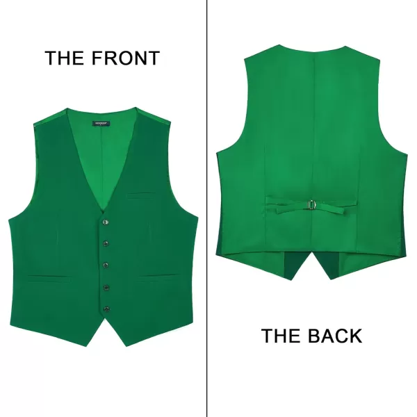 HISDERN Men's Suit Vest Business Formal Dress Waistcoat Vest with 3 Pockets for Suit or Tuxedo