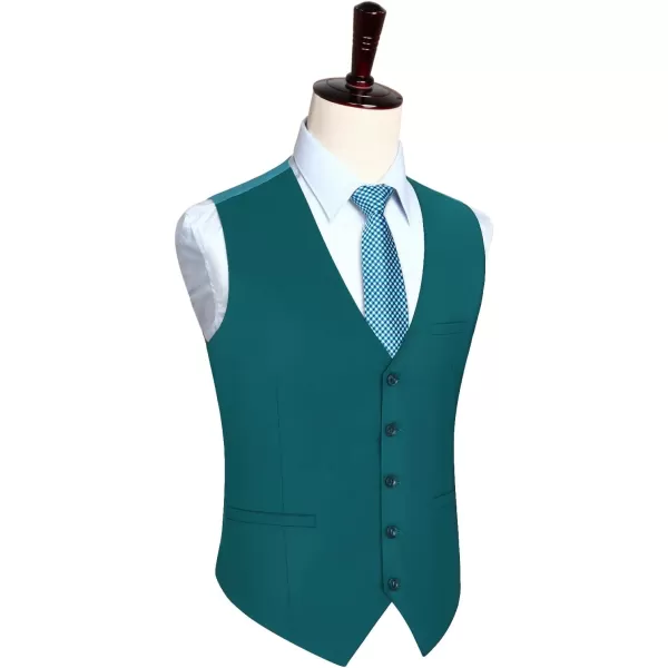 HISDERN Men's Suit Vest Business Formal Dress Waistcoat Vest with 3 Pockets for Suit or Tuxedo