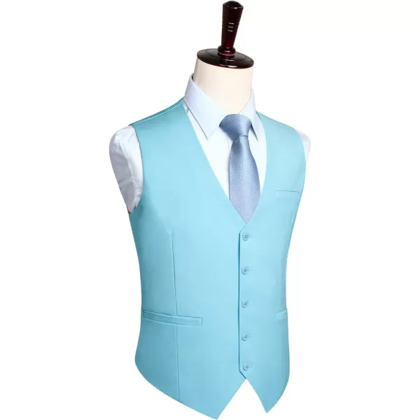HISDERN Men's Suit Vest Business Formal Dress Waistcoat Vest with 3 Pockets for Suit or Tuxedo