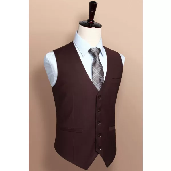 HISDERN Men's Suit Vest Business Formal Dress Waistcoat Vest with 3 Pockets for Suit or Tuxedo