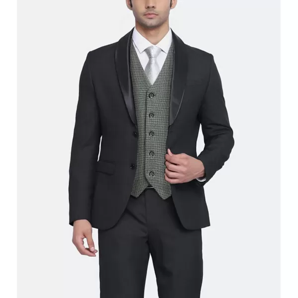 HISDERN Men's Suit Vest Business Formal Plaid Dress Waistcoat Slim Fit Vests for Men with 3 Pocket for Suit or Tuxedo