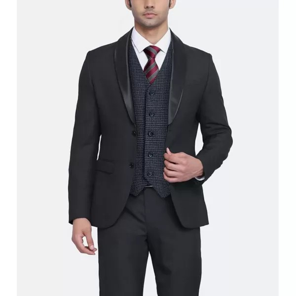 HISDERN Men's Suit Vest Business Formal Plaid Dress Waistcoat Slim Fit Vests for Men with 3 Pocket for Suit or Tuxedo