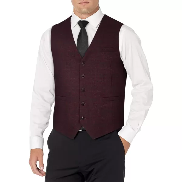 HISDERN Men's Suit Vest Business Formal Plaid Dress Waistcoat Slim Fit Vests for Men with 3 Pocket for Suit or Tuxedo