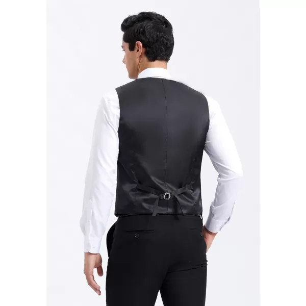 HISDERN Men's Suit Vest Business Formal Plaid Dress Waistcoat Slim Fit Vests for Men with 3 Pocket for Suit or Tuxedo