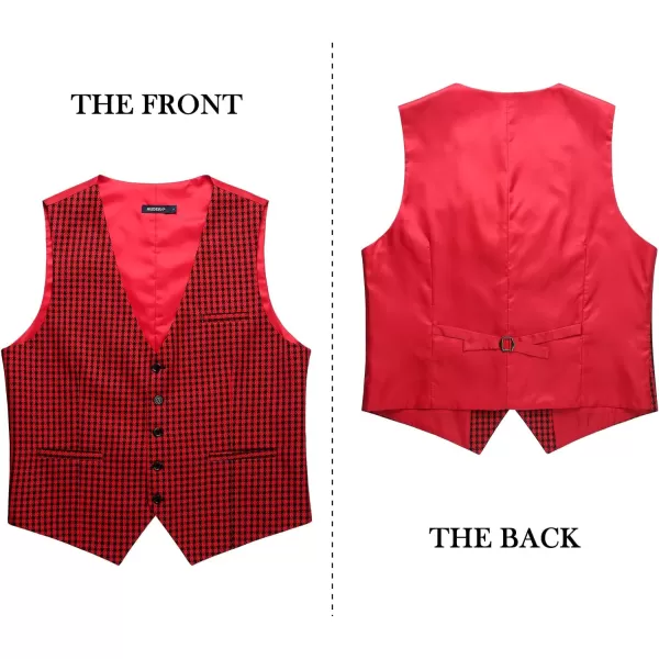 HISDERN Men's Suit Vest Business Formal Plaid Dress Waistcoat Slim Fit Vests for Men with 3 Pocket for Suit or Tuxedo