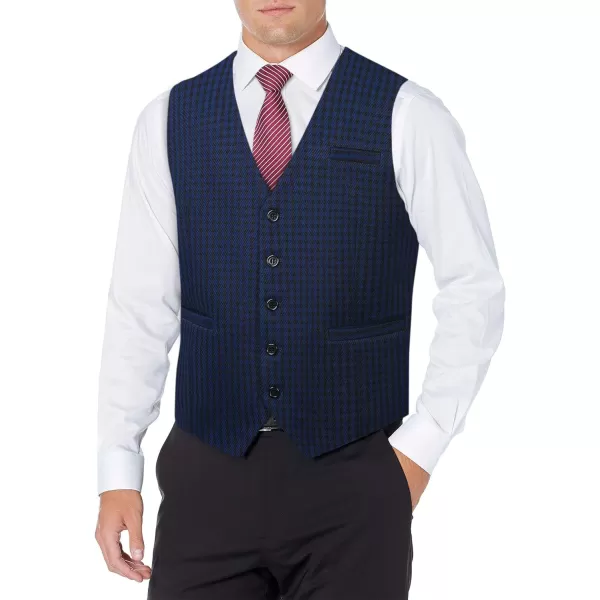 HISDERN Men's Suit Vest Business Formal Plaid Dress Waistcoat Slim Fit Vests for Men with 3 Pocket for Suit or Tuxedo