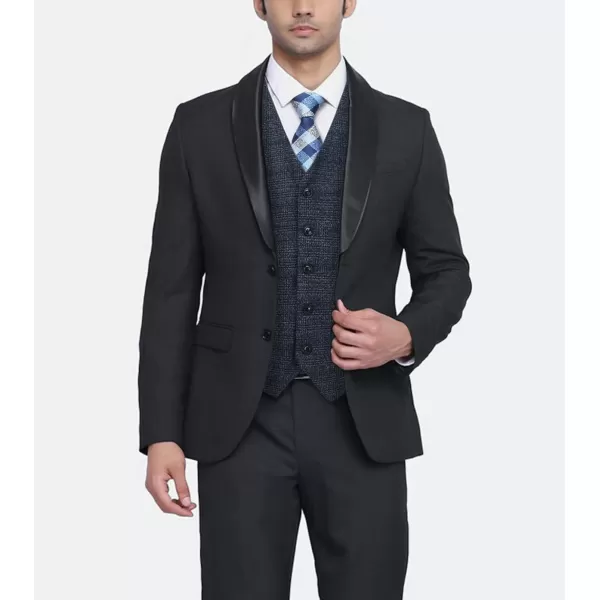 HISDERN Men's Suit Vest Business Formal Plaid Dress Waistcoat Slim Fit Vests for Men with 3 Pocket for Suit or Tuxedo
