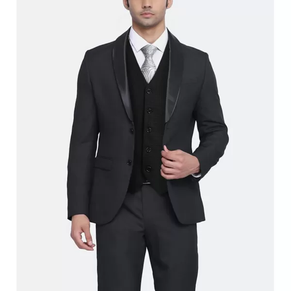 HISDERN Men's Suit Vest Business Formal Plaid Dress Waistcoat Slim Fit Vests for Men with 3 Pocket for Suit or Tuxedo