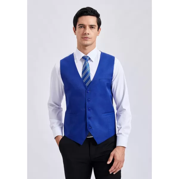HISDERN Men's Suit Vest Business Formal Plaid Dress Waistcoat Slim Fit Vests for Men with 3 Pocket for Suit or Tuxedo