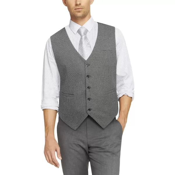 HISDERN Men's Suit Vest Business Formal Plaid Dress Waistcoat Slim Fit Vests for Men with 3 Pocket for Suit or Tuxedo