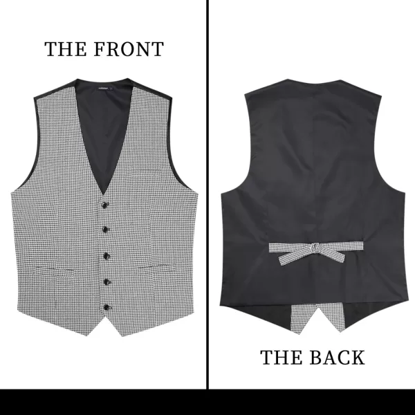 HISDERN Men's Suit Vest Business Formal Plaid Dress Waistcoat Slim Fit Vests for Men with 3 Pocket for Suit or Tuxedo