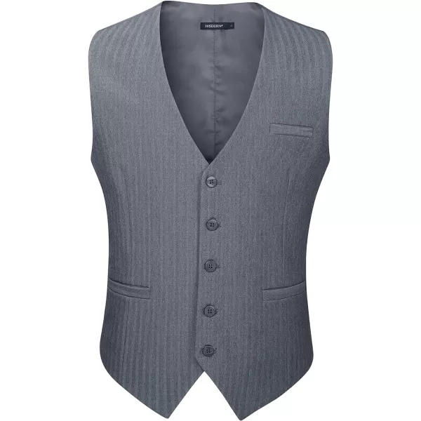 HISDERN Men's Suit Vest Business Suit Vests for Men Formal Slim Fit Solid Wedding Dress Waistcoat for V-Neck Tuxedo Vest