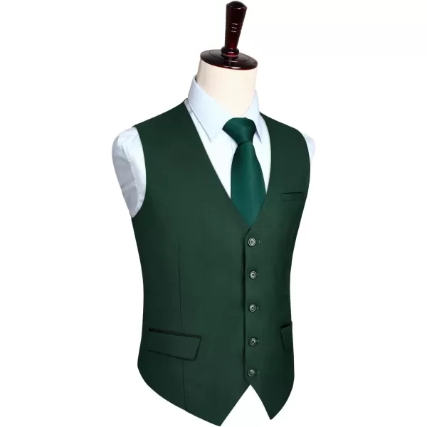 HISDERN Men's Suit Vest Business Suit Vests for Men Formal Slim Fit Solid Wedding Dress Waistcoat for V-Neck Tuxedo Vest