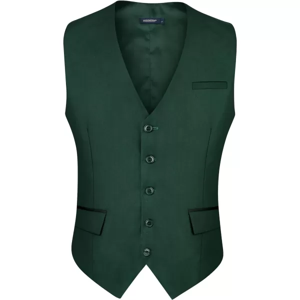 HISDERN Men's Suit Vest Business Suit Vests for Men Formal Slim Fit Solid Wedding Dress Waistcoat for V-Neck Tuxedo Vest