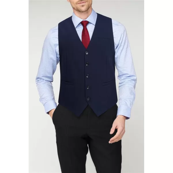 HISDERN Men's Suit Vest Business Suit Vests for Men Formal Slim Fit Solid Wedding Dress Waistcoat for V-Neck Tuxedo Vest