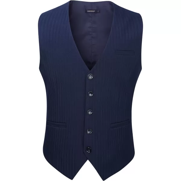 HISDERN Men's Suit Vest Business Suit Vests for Men Formal Slim Fit Solid Wedding Dress Waistcoat for V-Neck Tuxedo Vest