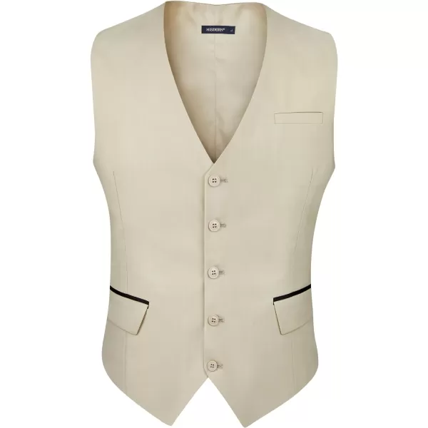 HISDERN Men's Suit Vest Business Suit Vests for Men Formal Slim Fit Solid Wedding Dress Waistcoat for V-Neck Tuxedo Vest