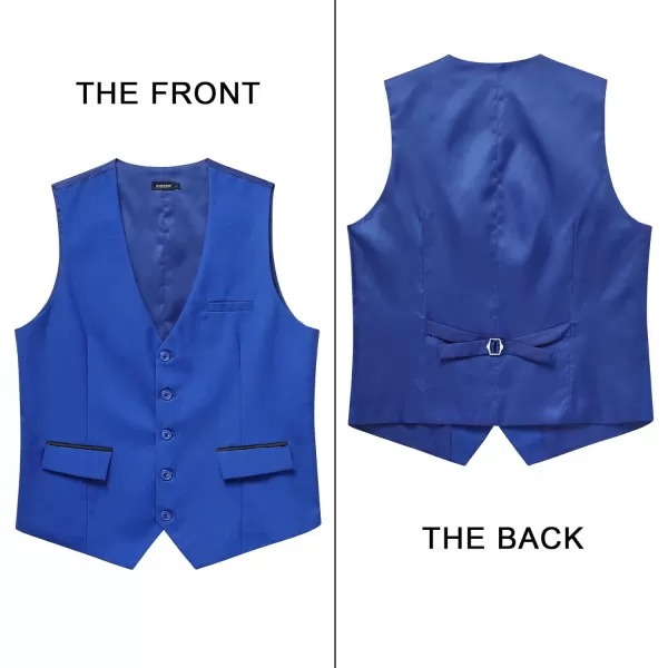 HISDERN Men's Suit Vest Business Suit Vests for Men Formal Slim Fit Solid Wedding Dress Waistcoat for V-Neck Tuxedo Vest