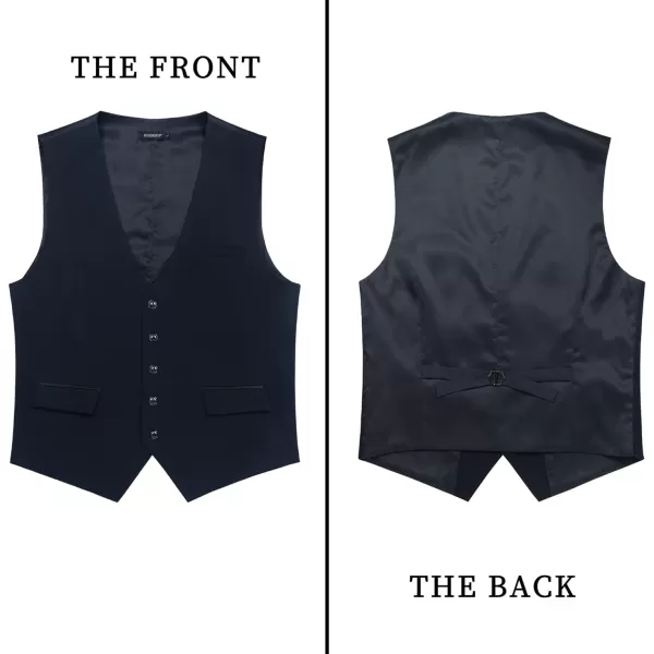 HISDERN Men's Suit Vest Business Suit Vests for Men Formal Slim Fit Solid Wedding Dress Waistcoat for V-Neck Tuxedo Vest