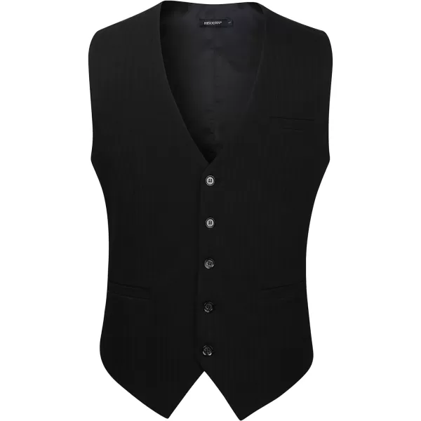 HISDERN Men's Suit Vest Business Suit Vests for Men Formal Slim Fit Solid Wedding Dress Waistcoat for V-Neck Tuxedo Vest