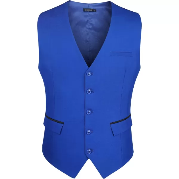HISDERN Men's Suit Vest Business Suit Vests for Men Formal Slim Fit Solid Wedding Dress Waistcoat for V-Neck Tuxedo Vest