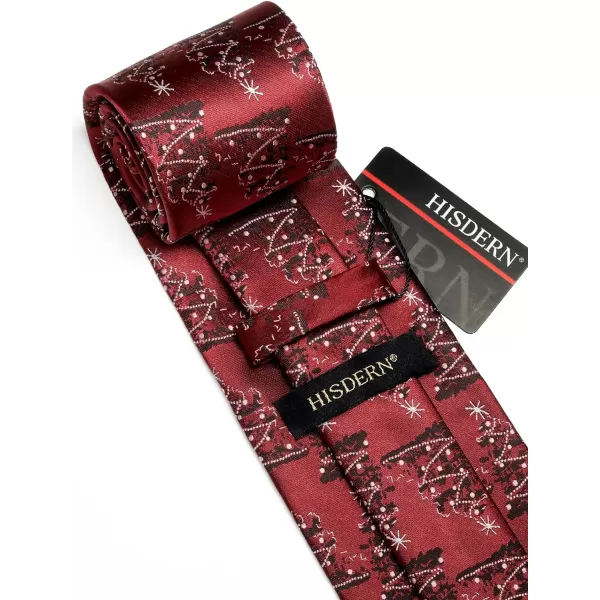HISDERN Men's Suit Vest Christmas Holiday Season Party Jacquard Waistcoats Necktie Pocket Square Vest Suit Set