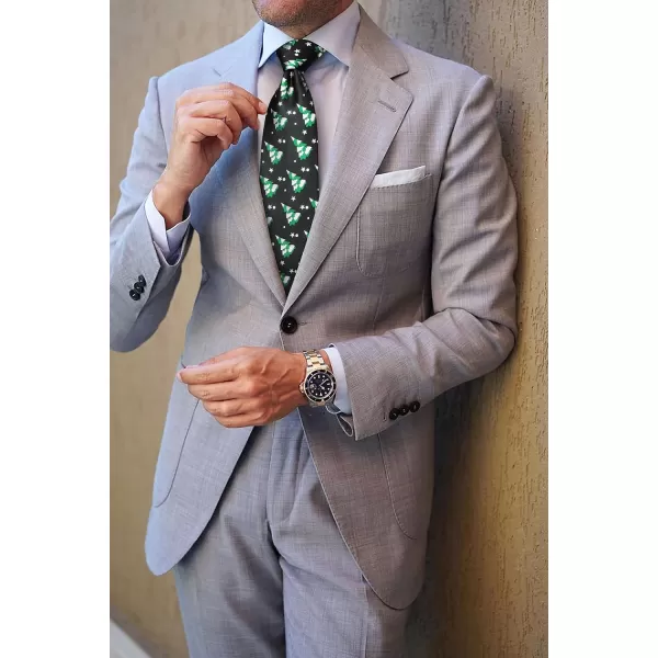 HISDERN Men's Suit Vest Christmas Holiday Season Party Jacquard Waistcoats Necktie Pocket Square Vest Suit Set