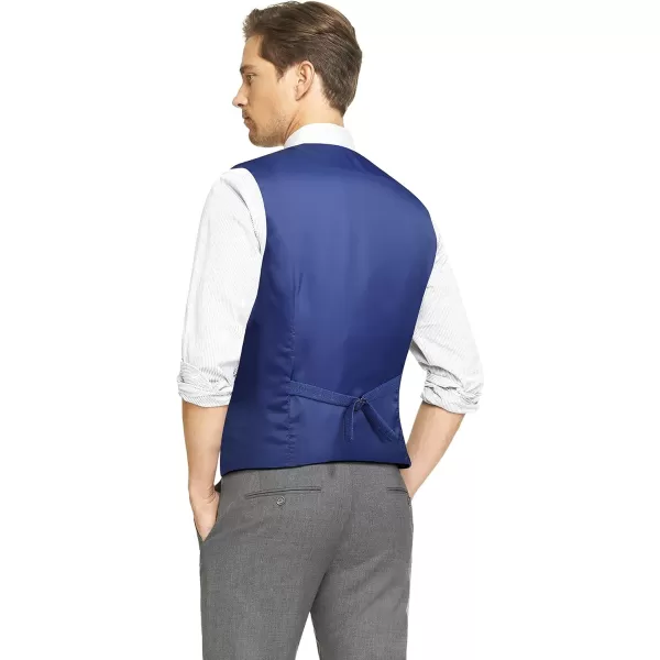 HISDERN Men's Suit Vest Plaid Dress Vest for Men Slim Fit Formal Business Waistcoat Tuxedo V-Ncek Solid Vest for Wedding