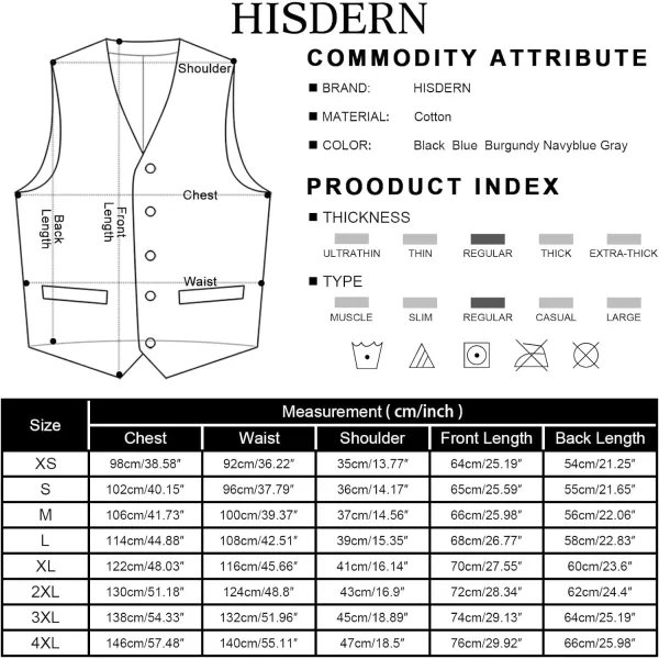 HISDERN Men's Suit Vest Plaid Dress Vest for Men Slim Fit Formal Business Waistcoat Tuxedo V-Ncek Solid Vest for Wedding