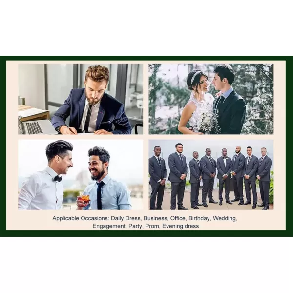 HISDERN Mens Tie Striped Ties and Handkerchief Set Business Formal Woven Pocket Square Wedding College Stripe Necktie