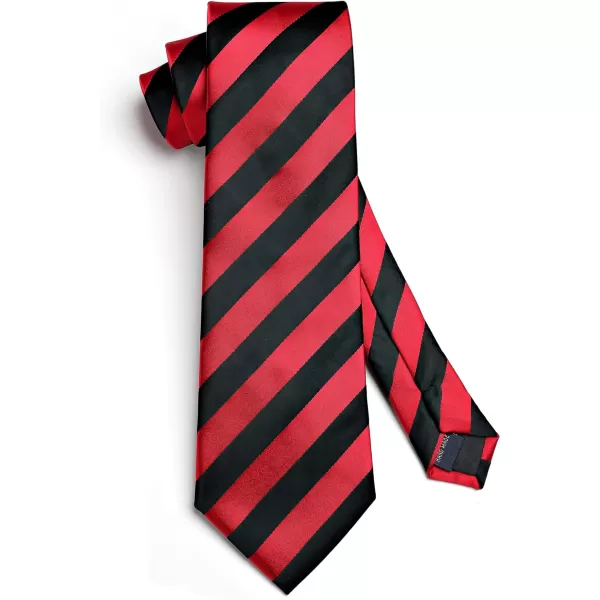 HISDERN Mens Tie Striped Ties and Handkerchief Set Business Formal Woven Pocket Square Wedding College Stripe Necktie