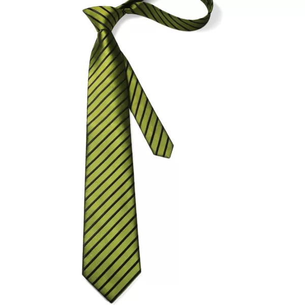 HISDERN Mens Tie Striped Ties and Handkerchief Set Business Formal Woven Pocket Square Wedding College Stripe Necktie