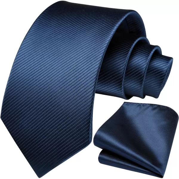 HISDERN Mens Tie Striped Ties and Handkerchief Set Business Formal Woven Pocket Square Wedding College Stripe Necktie