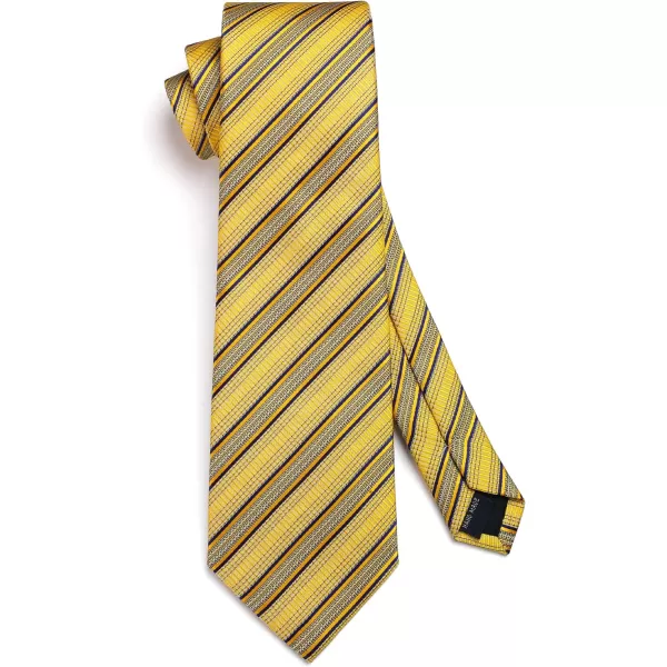 HISDERN Mens Tie Striped Ties and Handkerchief Set Business Formal Woven Pocket Square Wedding College Stripe Necktie