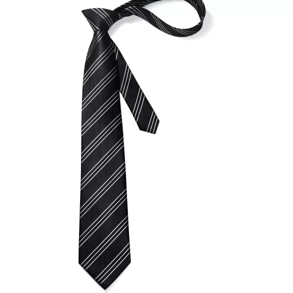 HISDERN Mens Tie Striped Ties and Handkerchief Set Business Formal Woven Pocket Square Wedding College Stripe Necktie