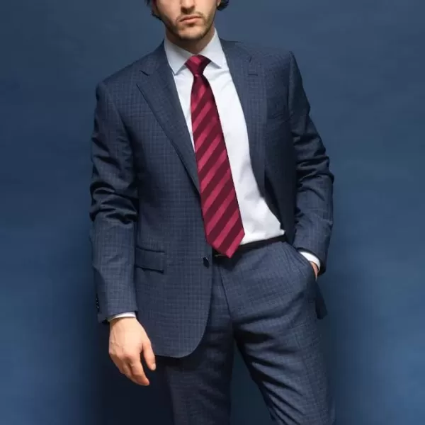 HISDERN Mens Tie Striped Ties and Handkerchief Set Business Formal Woven Pocket Square Wedding College Stripe Necktie