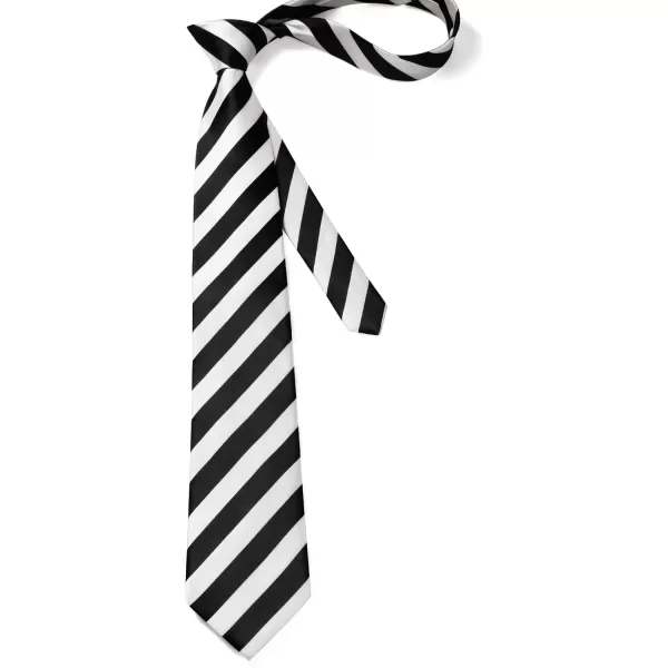 HISDERN Mens Tie Striped Ties and Handkerchief Set Business Formal Woven Pocket Square Wedding College Stripe Necktie