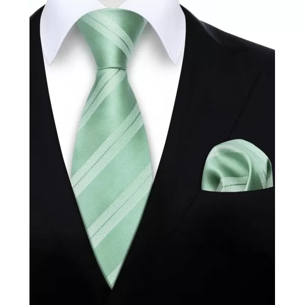 HISDERN Mens Tie Striped Ties and Handkerchief Set Business Formal Woven Pocket Square Wedding College Stripe Necktie
