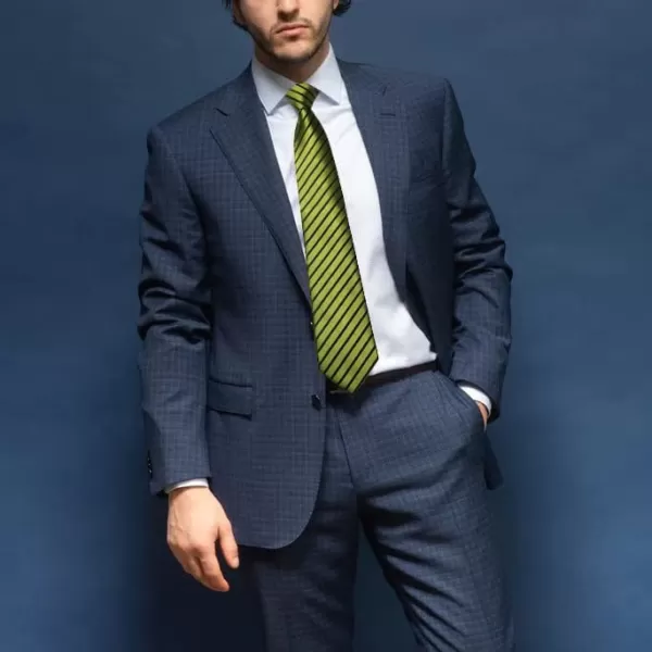 HISDERN Mens Tie Striped Ties and Handkerchief Set Business Formal Woven Pocket Square Wedding College Stripe Necktie
