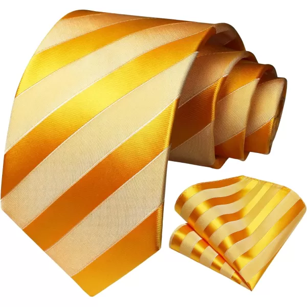 HISDERN Mens Tie Striped Ties and Handkerchief Set Business Formal Woven Pocket Square Wedding College Stripe Necktie