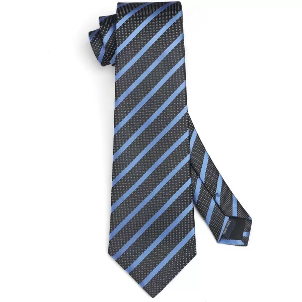 HISDERN Mens Tie Striped Ties and Handkerchief Set Business Formal Woven Pocket Square Wedding College Stripe Necktie
