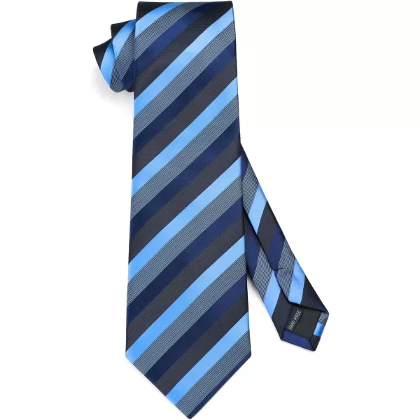 HISDERN Mens Tie Striped Ties and Handkerchief Set Business Formal Woven Pocket Square Wedding College Stripe Necktie