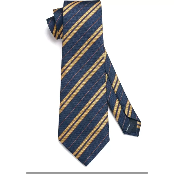 HISDERN Mens Tie Striped Ties and Handkerchief Set Business Formal Woven Pocket Square Wedding College Stripe Necktie
