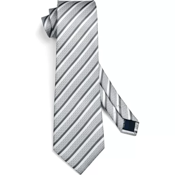 HISDERN Mens Tie Striped Ties and Handkerchief Set Business Formal Woven Pocket Square Wedding College Stripe Necktie