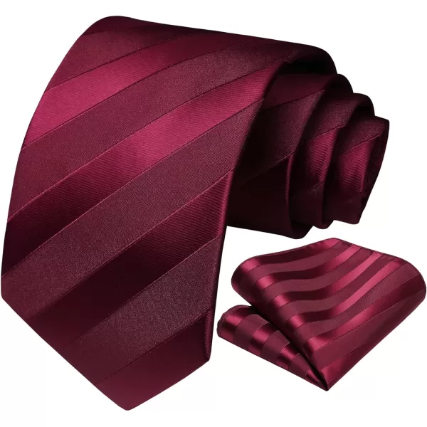 HISDERN Mens Tie Striped Ties and Handkerchief Set Business Formal Woven Pocket Square Wedding College Stripe Necktie