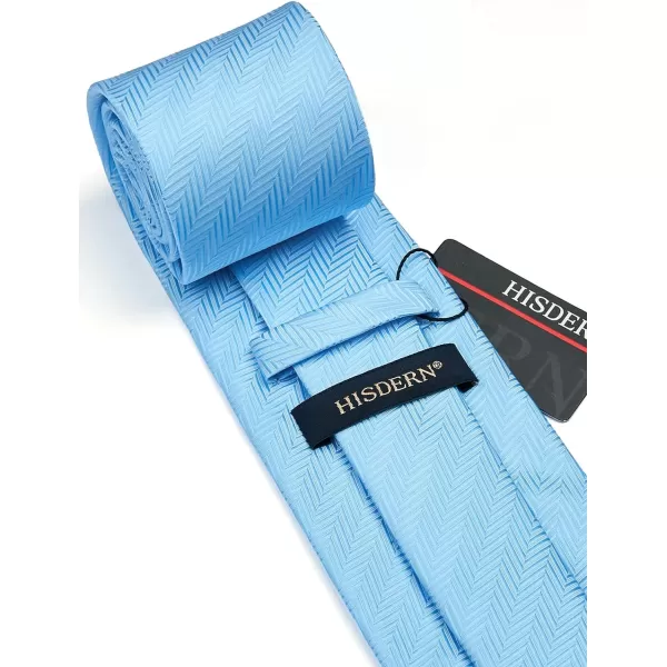 HISDERN Mens Tie Striped Ties and Handkerchief Set Business Formal Woven Pocket Square Wedding College Stripe Necktie
