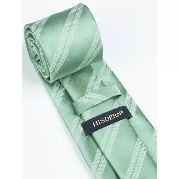HISDERN Mens Tie Striped Ties and Handkerchief Set Business Formal Woven Pocket Square Wedding College Stripe Necktie