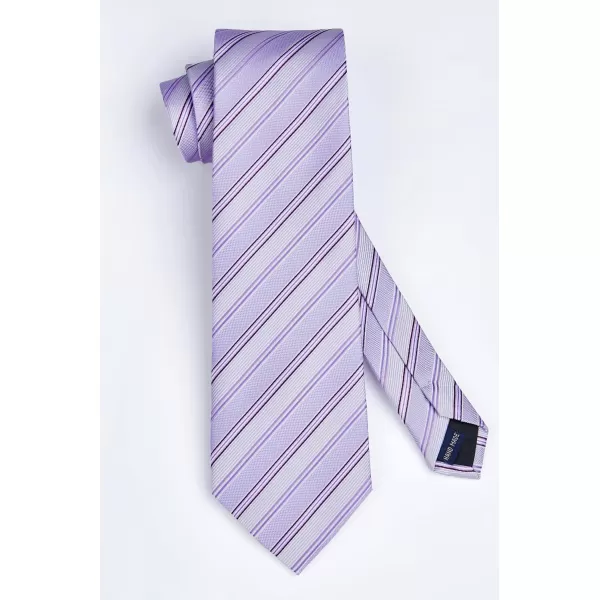 HISDERN Mens Tie Striped Ties and Handkerchief Set Business Formal Woven Pocket Square Wedding College Stripe Necktie